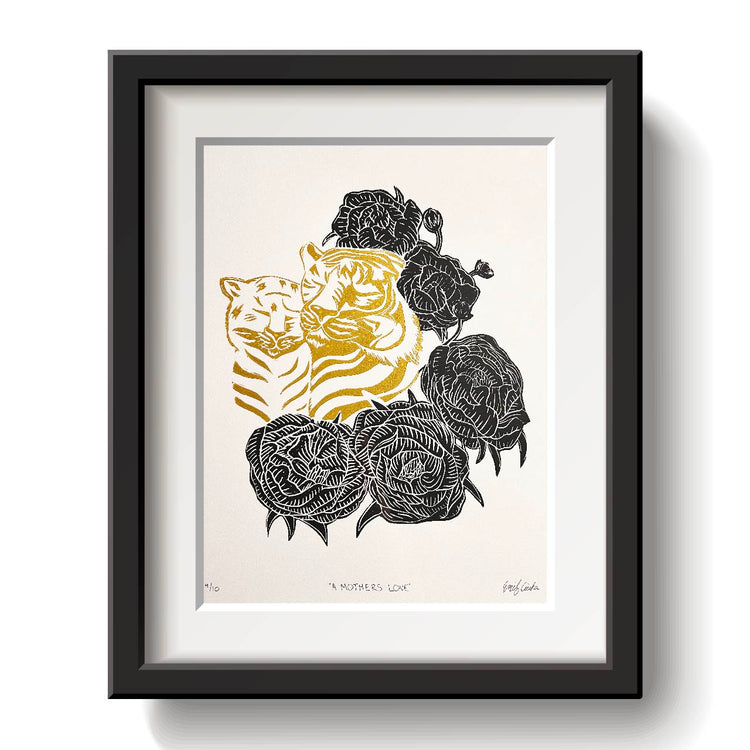 Tiger Lino Print by Emily Ciecka
