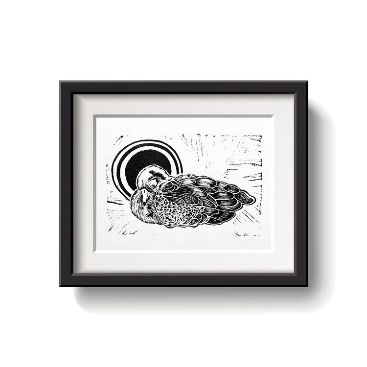 Duck Lino Print by Emily Ciecka
