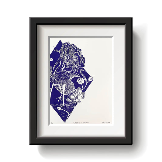 Crane Lino Print by Emily Ciecka